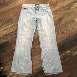 Anthro Level 99 Newport Wide Leg Bleach Wash Jeans